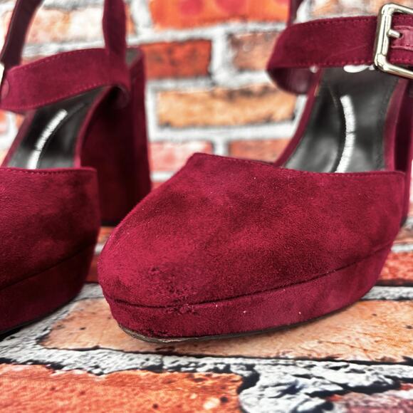Circus by Sam Edelman Daniela Deep Berry Chunky Heels Size 6 - Picture 6 of 9